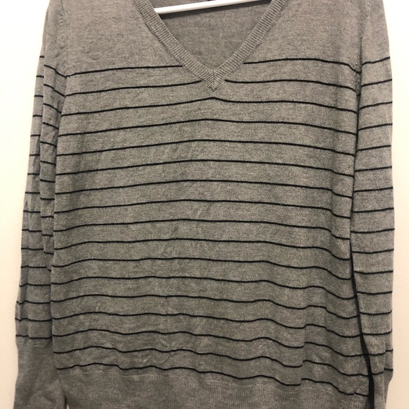 Mossimo Grey & Black Stripped Vneck SZ XXL - Picture 2 of 8